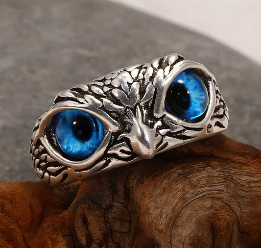 Attractive Silver Plated Owl Ring