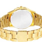 Golden Stone Studded Diamond Wrist Watch For Boys & Men