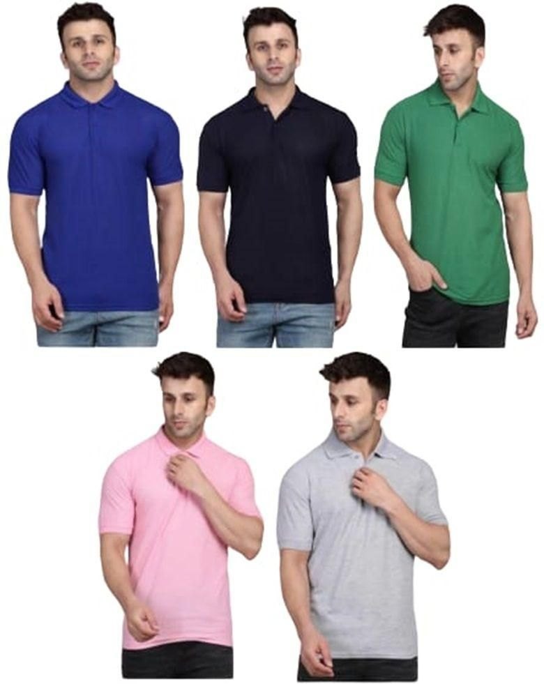 🔥HOT SALE🔥 Men's Pack Of 5 Half Sleeves Polo Neck T-shirt